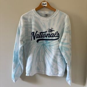 Varsity Spirit S Cheerleader Nationals Competition Sweatshirt Blue White Preppy